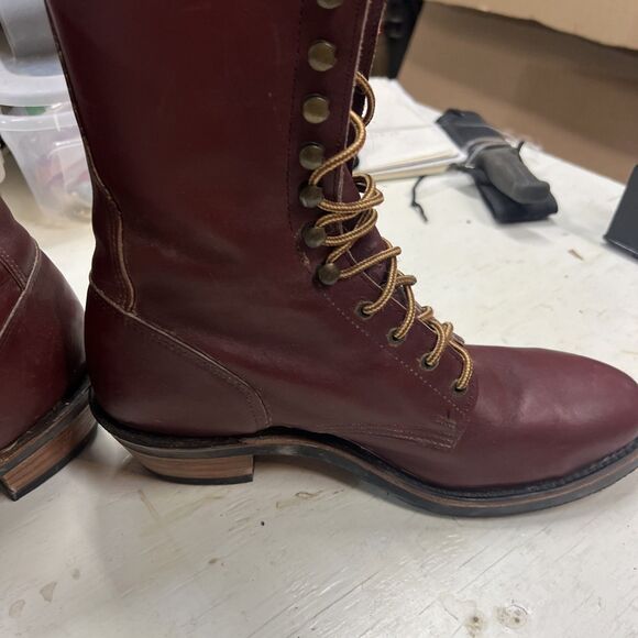 Vintage Double H Lacer Brown Unisex  Steel Toe Logging Boots 11D main image 7